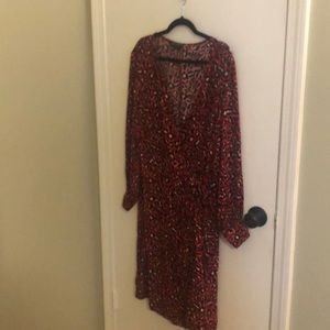 Eloquii Red Leopard Print Wrap Dress